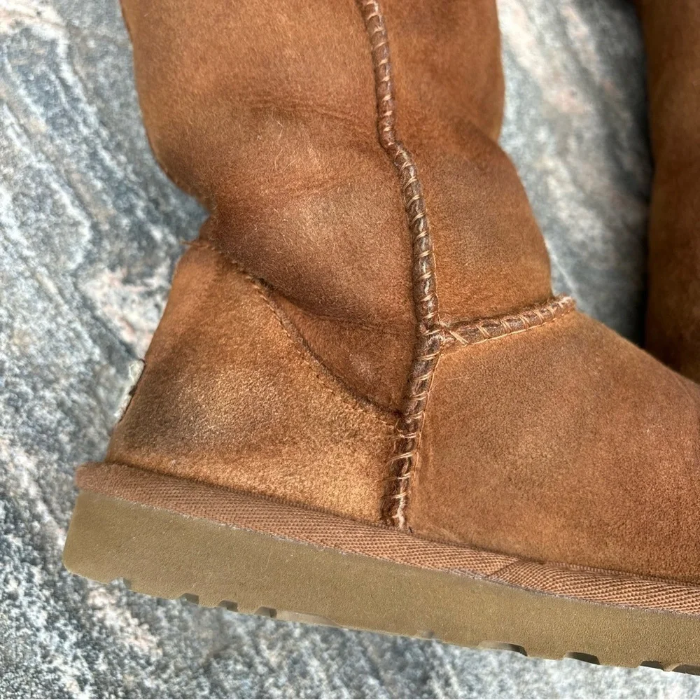 Ugg Australia Original Hickory Brown Boots Suede Shearling Winter Y2K Womens 6